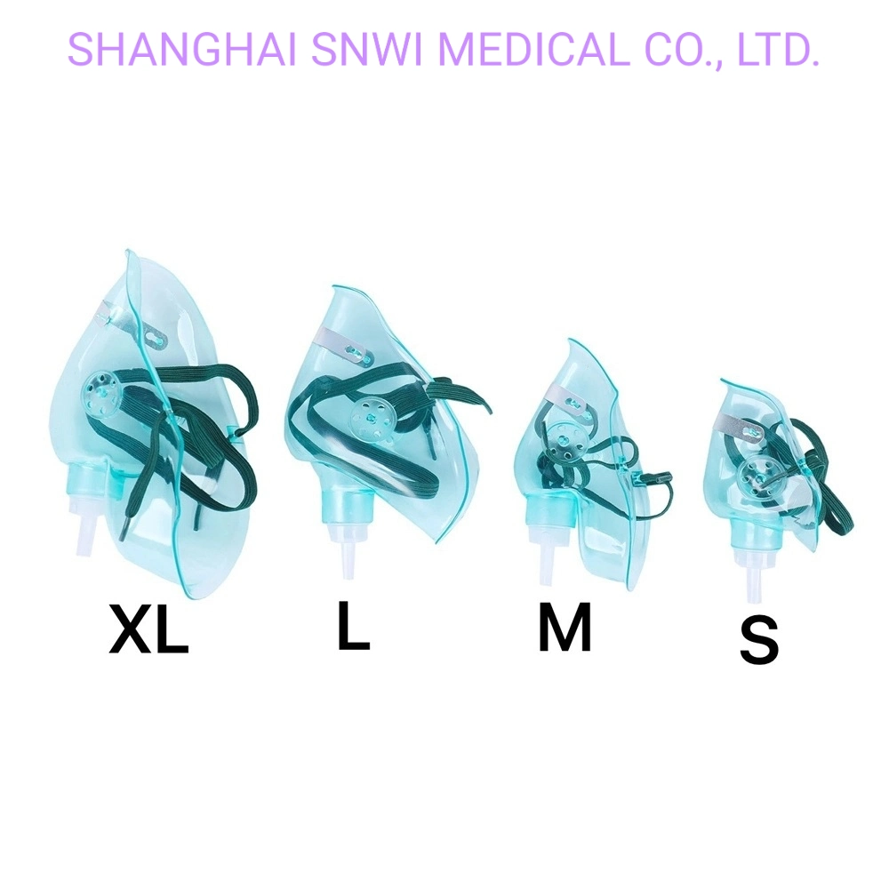 CE ISO Approved Hospital Medical PVC Disposable Oxygen Face Mask/Nebulizer Mask Kit/Venturi Mask/Oxygen Mask with Reservoir Bag