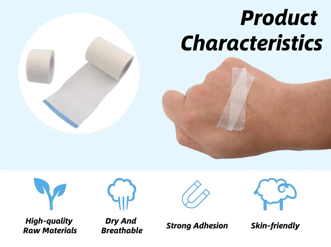 Surgical Disposable Nonwoven Micropore Paper Tape with White and Skin Color