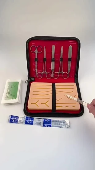 Зубная подушечка для наложения швов, набор Modek для наложения швов на десны, набор для практики наложения швов с сумкой, 5 инструментов, стоматологическое хирургическое обучение