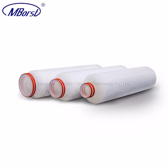 OEM-производитель картриджа с фильтром 0,1 0,22 0,45 микрон Pes Гофрированный картриджный фильтр для медицинской промышленности, пищевой промышленности и производства напитков, текстильной промышленности с плоской крышкой DOE
